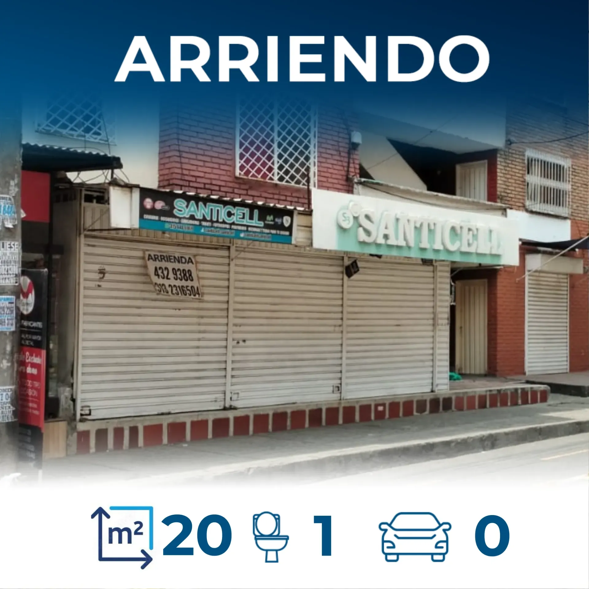 Local en arriendo en el norte de Cali, Barrio Los Alcázares | $1.000.000