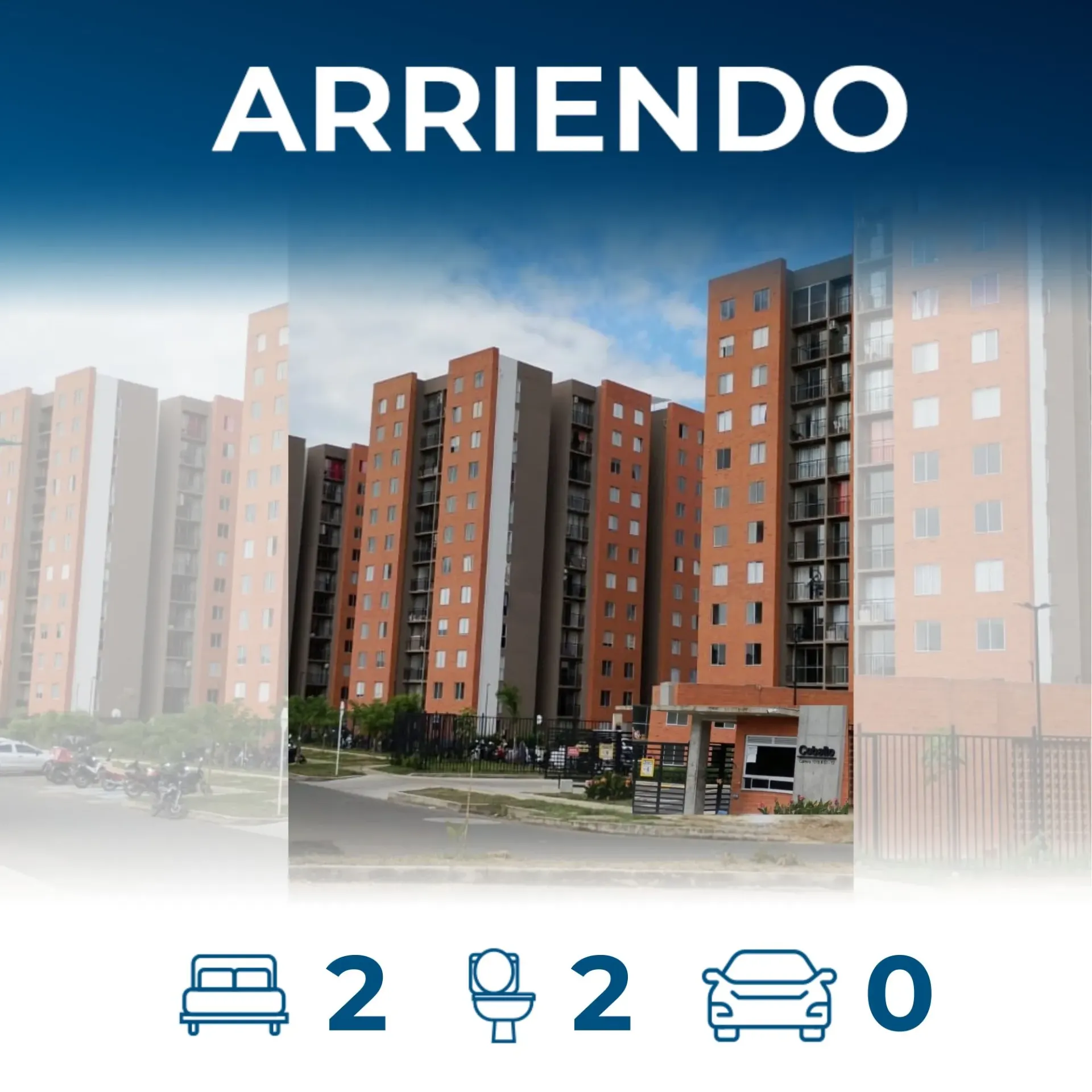 Apartamento en Arriendo, Conjunto Residencial Cobalto piso11 – Ciudad Meléndez, Cali |$1.800.000